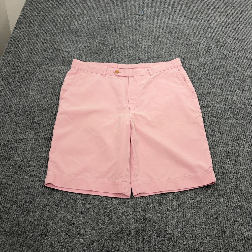 Fairway & Greene Shorts Mens 36 Pink Silk‎ Cotton Blend Flat Front Golf Preppy